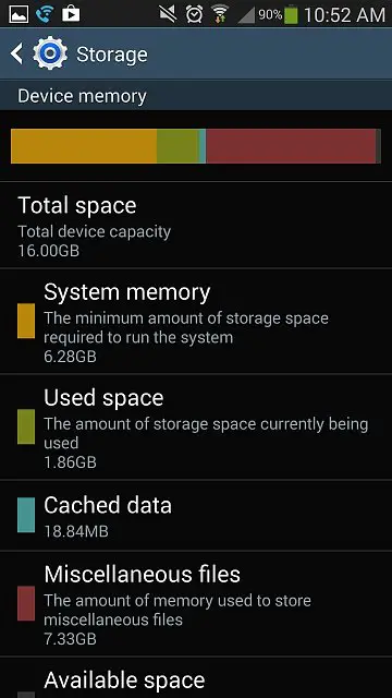 Samsung galaxy out of storage